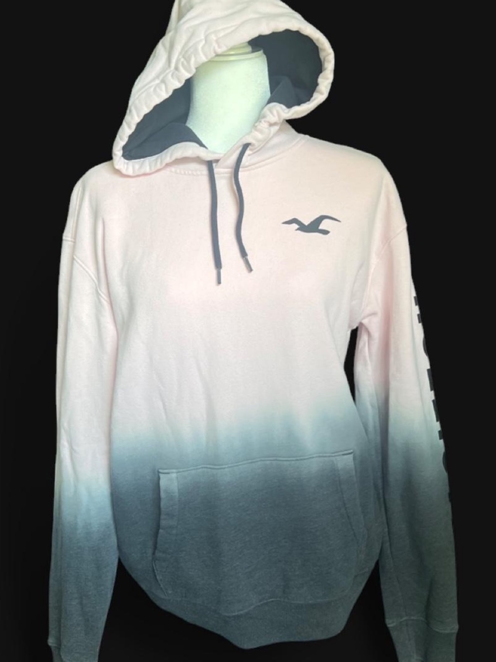 Hollister Pink to Gray Ombre Pullover Hoodie